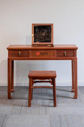 红桥红  家具严选  缅甸花梨（大果紫檀）【103 中间翻盖 梳妆台 两件套】