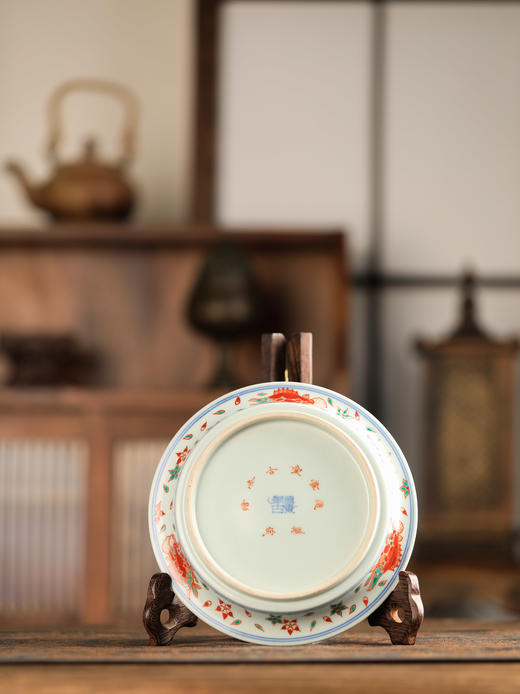 莲画堂红绿彩鱼藻壶承 商品图1