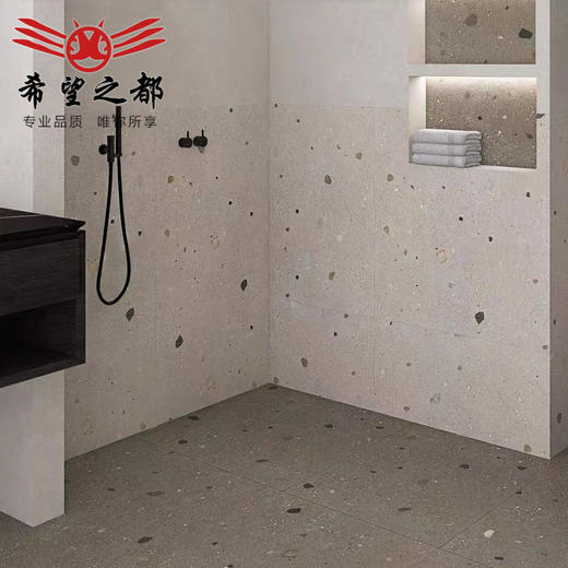 餐厅颗粒大地砖卫生间瓷砖工装600x1200mm水磨石服装店地砖 商品图2