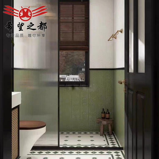 海基风厕所300x900布瓷砖墙砖复古花砖瓷浴室南洋绿色卫生间法式 商品图1