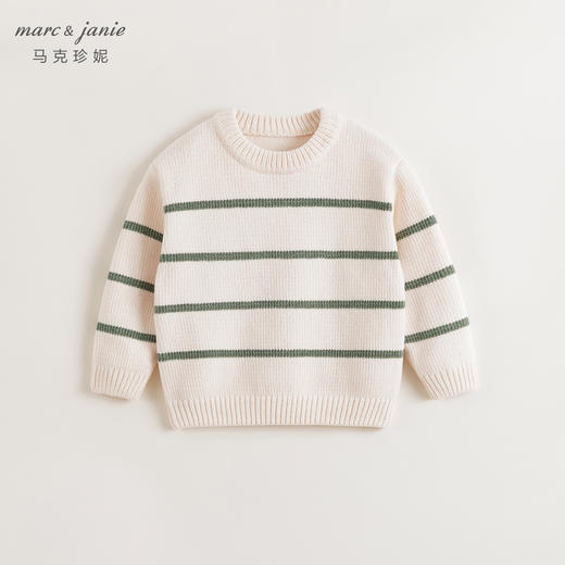 马克珍妮男童休闲条纹雪尼尔毛衣儿童针织衫2024年秋冬新款241706 商品图1