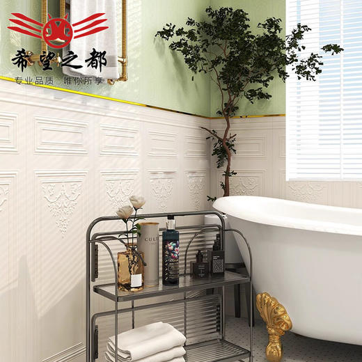 凹凸墨绿酒红400客卫浴墙砖法式餐厅釉面砖1200*护墙板复古瓷砖 商品图3