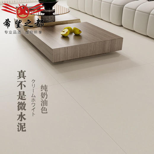超白白色地砖柔光白色通体微砖客厅水泥胚奶天鹅绒瓷砖600x1200 商品图1