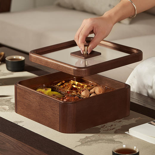 初心| 轻奢四格果盘桃花心木 商品图3
