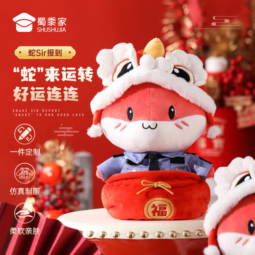 【实付满199送钥匙扣】【新年蛇Sir（可定制）】毛绒公仔玩具儿童毛绒玩偶布娃娃蛇年送礼礼品礼物 商品图0