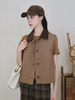 【预售一周左右发货】植物染系列棉麻帆布马甲外套 换季叠穿好帮手 箱型短马甲款式 利落造型 棉麻混纺面料 简约翻领复古文艺 商品缩略图0