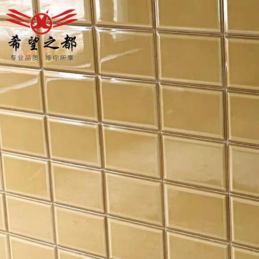 瓷砖墙砖砖巧克力吧台厨房复古黄色卫生间商用浴室面包厕所法式 商品图2
