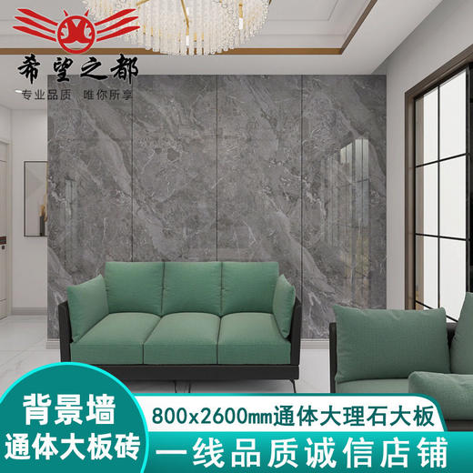 之大板现代岩板背景墙客厅都岩板800x2600规格希望地砖电视大 商品图1