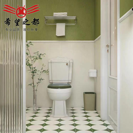 浮雕防滑法式地砖卫生间厨房浴室墙砖花砖全瓷墨绿 造型艺术复古 商品图2