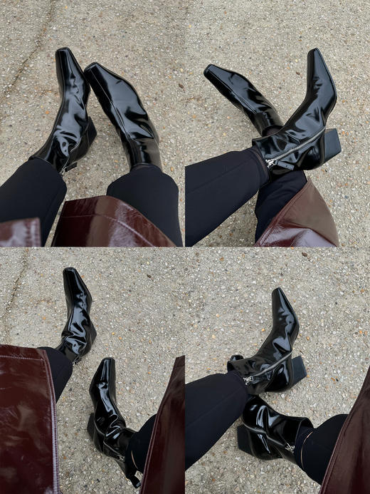 HIDEMI【赵丽颖同款】经典方尖头系列切尔西厚底方跟短靴踝靴 商品图2