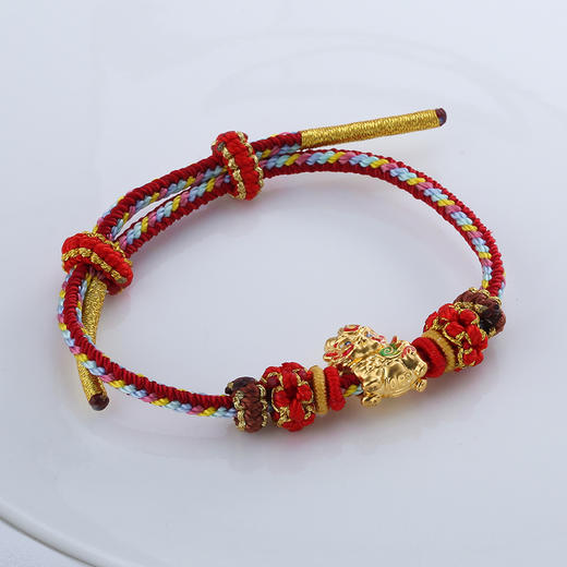 【宏艺珠宝】福佑白泽手串·足金精品5D挂坠 商品图2