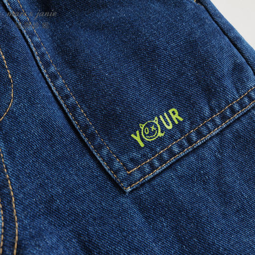 马克珍妮男童时尚夹棉保暖牛仔裤束脚裤儿童裤子秋冬新款241618 商品图3