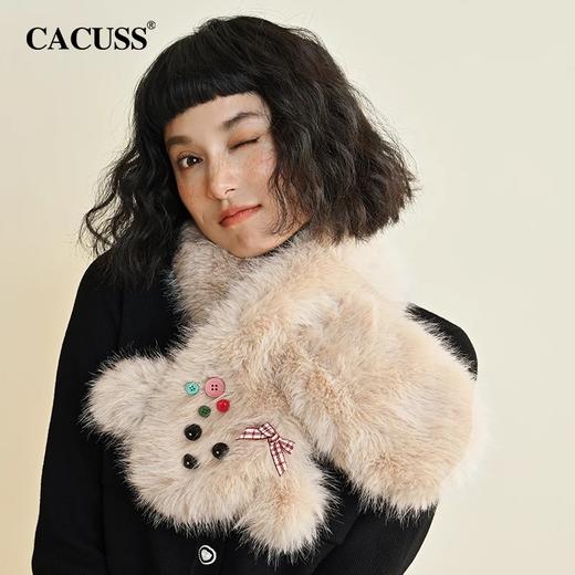 CACUSS可爱小狗围巾女秋冬季保暖围脖毛领保暖护颈2024新款学生潮WJ240468 商品图3