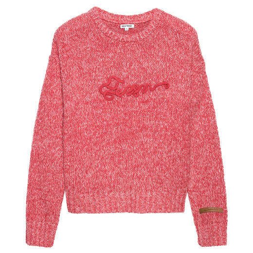 SELFWHO羊毛混纺纯色圆领毛衣女2024秋冬新款设计感宽松针织上衣 商品图3