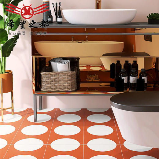 阳台小墙砖哑光瓷砖卫生间北欧厨房地砖200x200防滑花砖彩色地砖 商品图1