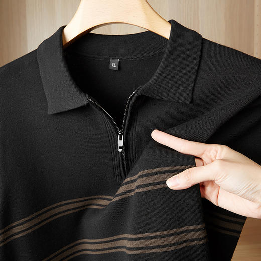 【新款DPF】大依优型大码翻领毛衣针织衫毛衫休闲加肥加大男士胖子大码内搭上衣打底衫 商品图1