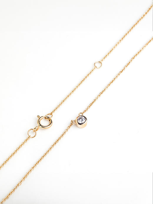 LUCINE鹿鸣珠宝 | 单钻项链 18k金 锁骨链 钻石 可调节 极简 商品图0