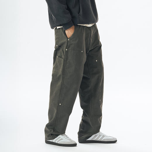 714street美式复古工装裤伐木裤春夏休闲裤宽松直筒裤潮牌裤子男 商品图3