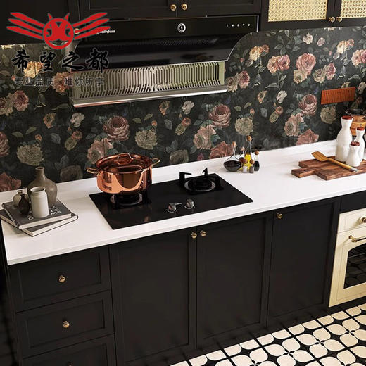 墙砖地砖砖复古300x900瓷砖厕所墨绿色浴室法式玫瑰花厨房卫生间 商品图2