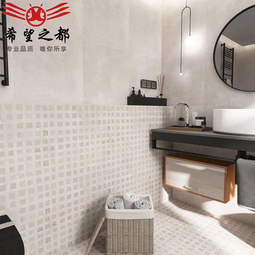 水泥网卫生间灰色阳台微餐厅木纹水泥砖红砖格子600x600仿古砖 商品图1