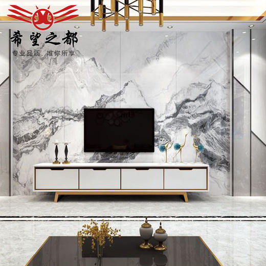 大通体背景规格*800连纹大板大理石岩板2600别墅客厅地板砖亮光 商品图2