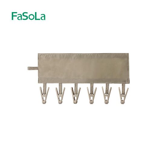 FaSoLa便携式旅行晾衣夹布艺折叠魔术贴晾衣架出差衣架挂钩小夹子 商品图5