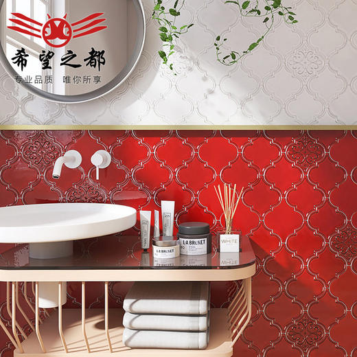 法式小厨房砖网红浪漫花砖卫生间161x187复古灯笼瓷砖异形墙浴室 商品图2