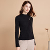 EITIE爱特爱精致修身显瘦薄款打底镂空珍珠立领针织衫秋新款D2401407 商品缩略图3