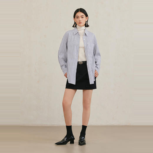 NEELLY纳俪商场同款冬季新款羊毛混纺半身裙女显瘦针织包臀短裙N24101E01023 商品图2