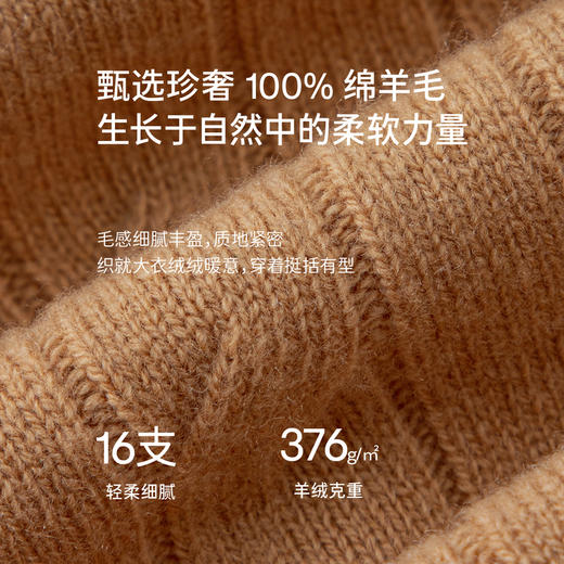 【严选】伊芙丽全羊毛气质小香风美拉德撞色绞花针织开衫女2024冬季新款1F9934961 商品图3