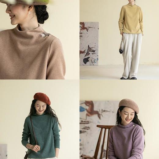 牧衣游原创 手工刺绣套头T恤女 限量福利款 清冬【不支持会员折】 商品图0