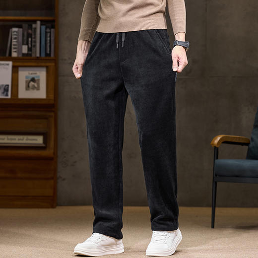 【灯芯绒】【DQ】大依优型大码松紧腰直筒休闲裤长裤男舒适休闲简约百搭加肥加大男装 商品图4