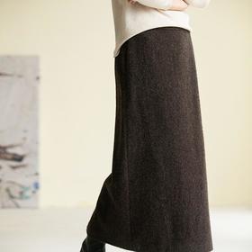 牧衣游原创进口澳毛毛呢半裙新款舒适保暖百搭纯羊毛半身裙 安桥