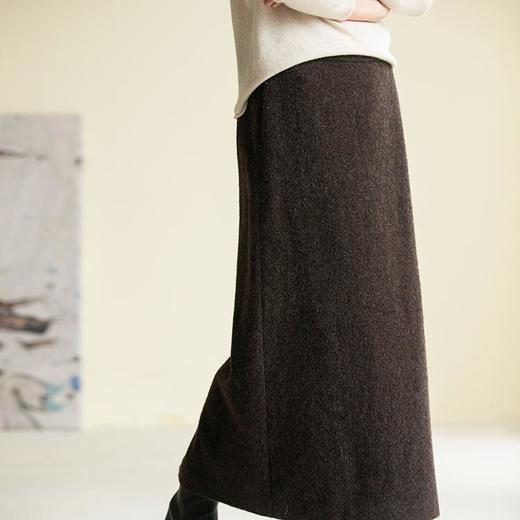 牧衣游原创进口澳毛毛呢半裙新款舒适保暖百搭纯羊毛半身裙 安桥 商品图0