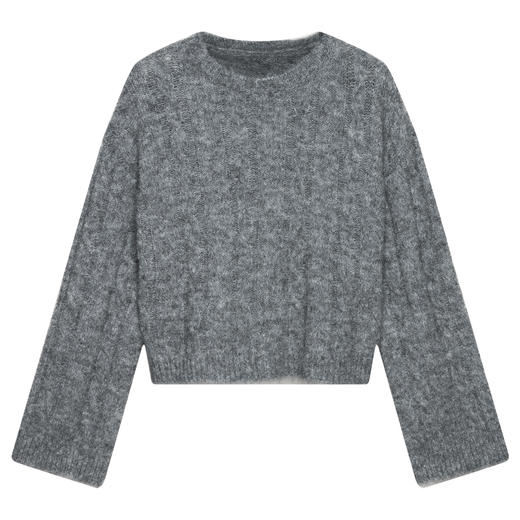 SELFWHO羊毛混纺纯色毛衣女2024秋冬新款设计感针织衫 商品图5