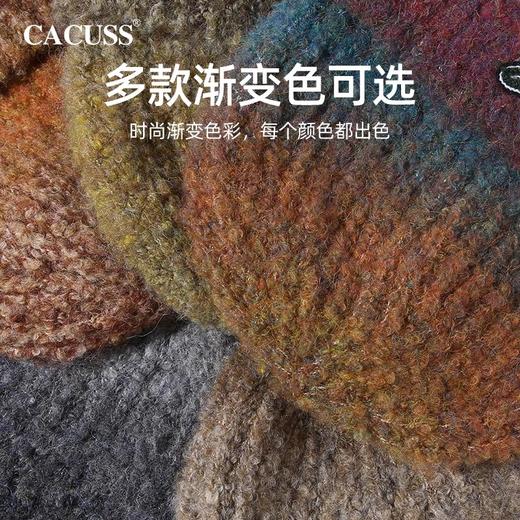 CACUSS 帽子女秋冬2024毛线帽渐变保暖字母时尚加厚针织帽大头冷帽防寒ZZ240641 商品图2