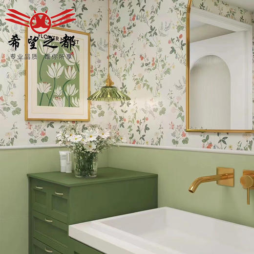 奶白背景瓷砖微侘寂卫生间花砖花片浴室壁纸300x800水泥法式墙砖 商品图0