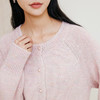 玳莎彩点花纱圆领针织开衫女2024年冬季新款时尚粉色插肩袖上衣  ED33306 商品缩略图3