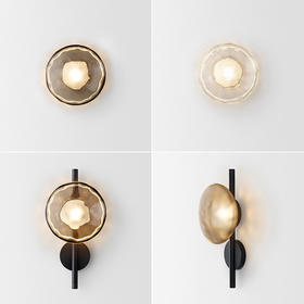 贝壳背景墙玻璃灯吸顶灯壁灯样板房款圆形客厅设计师书房床头卧室