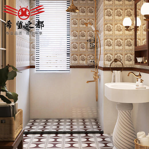 瓷砖法式厕所小风轻奢复古厨房花片宫廷花砖卫生间浴室地砖墙砖 商品图1