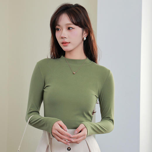 【时尚百搭，温暖！柔软更舒适】温柔典雅，气质高贵。舒适防菌，细腻肌感。百搭洋气，修身显瘦。2024新款打底衫女，时尚保暖必备！ 商品图3