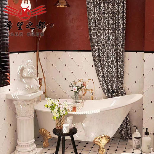 地砖 全瓷卫生间厕所洗手间厨房墙面砖复古浴室柔光法式瓷砖 商品图1