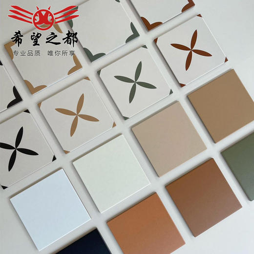 卫生间复古地砖瓷砖风全瓷阳台法式奶油花砖小厨房200X200mm墙砖 商品图0