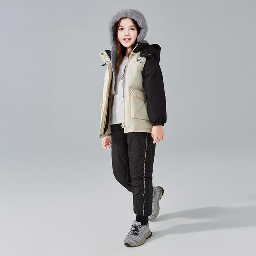 笛莎女童裤子2024冬季新款基础款罗纹束脚羽绒裤 商品图2