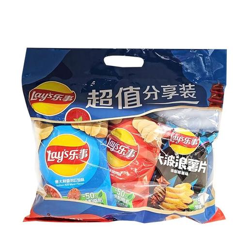 J乐事210g组合包（红烩味+烧烤味+大波浪鱿鱼味） 商品图0