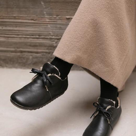 牧衣游 舒适保暖真皮毛绒鞋子休闲百搭 梨玥【不支持会员折】 商品图0