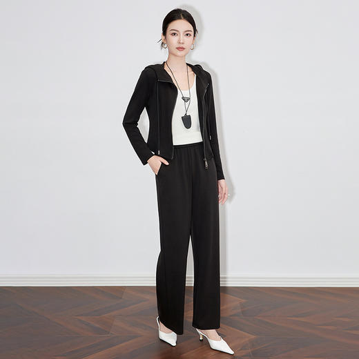 休闲运动套装时尚洋气开衫连帽拉链上衣两件套WLZD2430303 商品图2