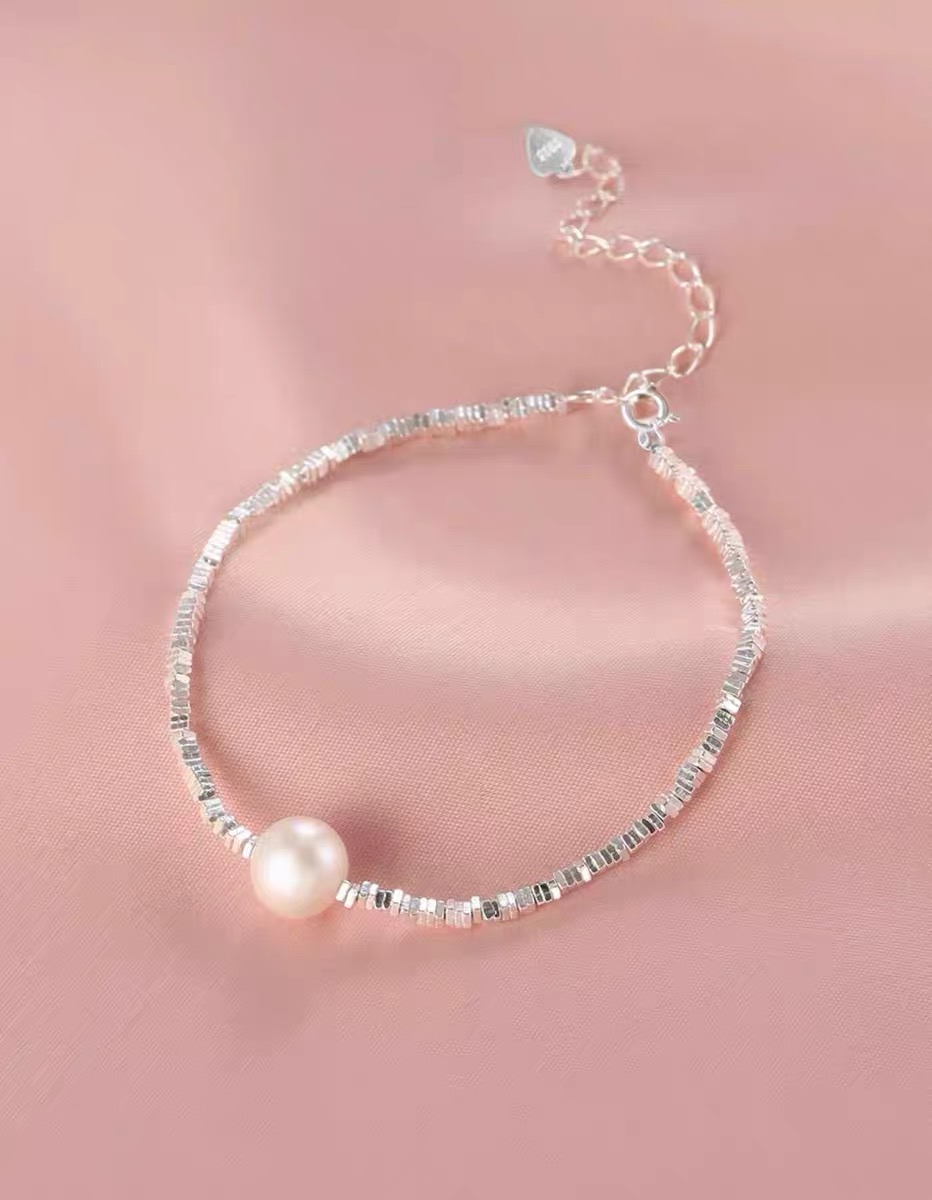 碎碎银贝珠手链