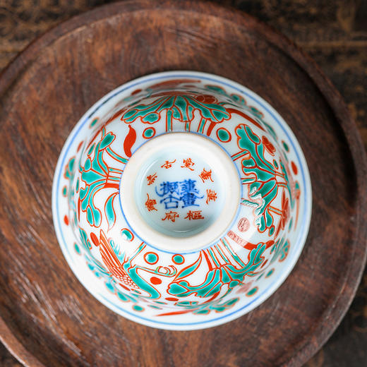 莲画堂红绿彩一路连科压手杯 商品图4