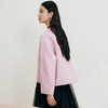 玳莎粉色圆领毛呢外套女2024年系带设计感绵羊毛双面呢保暖大衣  ED37309 商品缩略图3